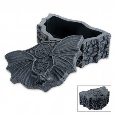 The Flying Blood Sucking Attacking Vampire Bat With A Pentagram Trinket Jewelry Box