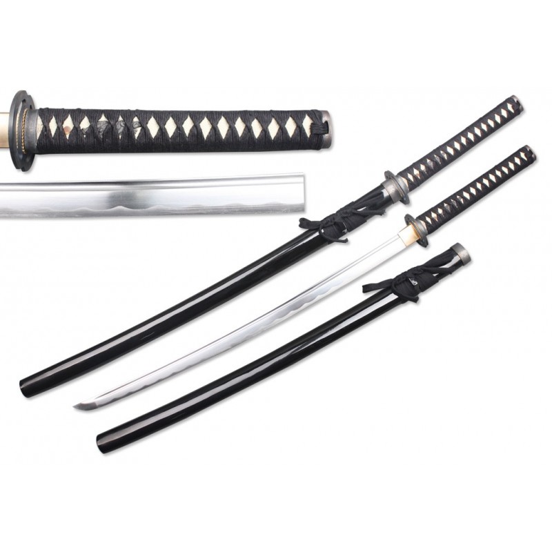 Sharp Battle ready Full Tang Ronin Wakizashi Japanese Ninja Sword Black Machete 